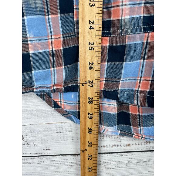 Anthropologie Pilcro Plaid Henley Tunic Top Small Bleached Spring Popover Beach - Picture 7 of 9